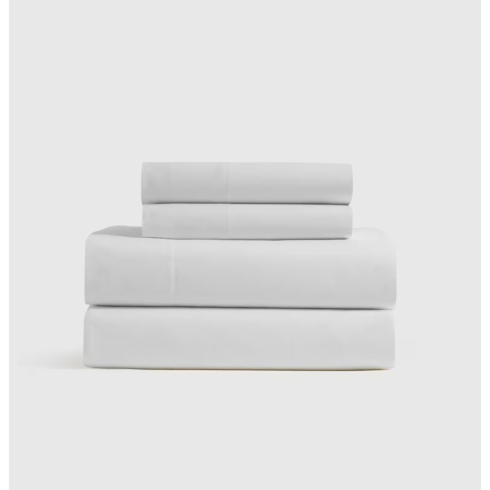 Quince Classic Organic Percale Sheet Set California King Size White 100% Cotton